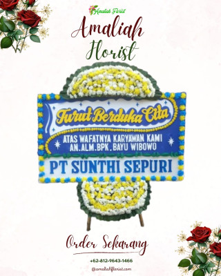 Papan Bunga Duka di Kayu Kapur
